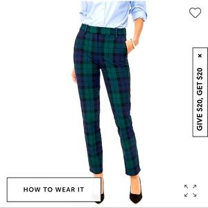 J Crew Plaid Ruby Pant